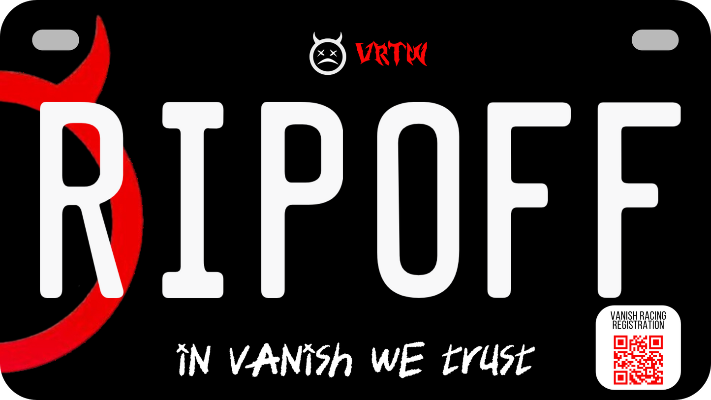 VANISH - "RIPOFF" Motorcycle Plate