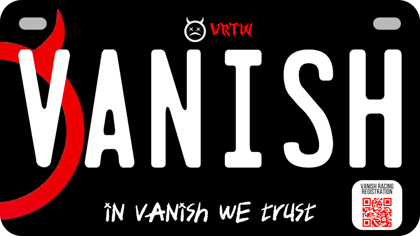VANISH "VANISH BLACK" Motorcycle Plate